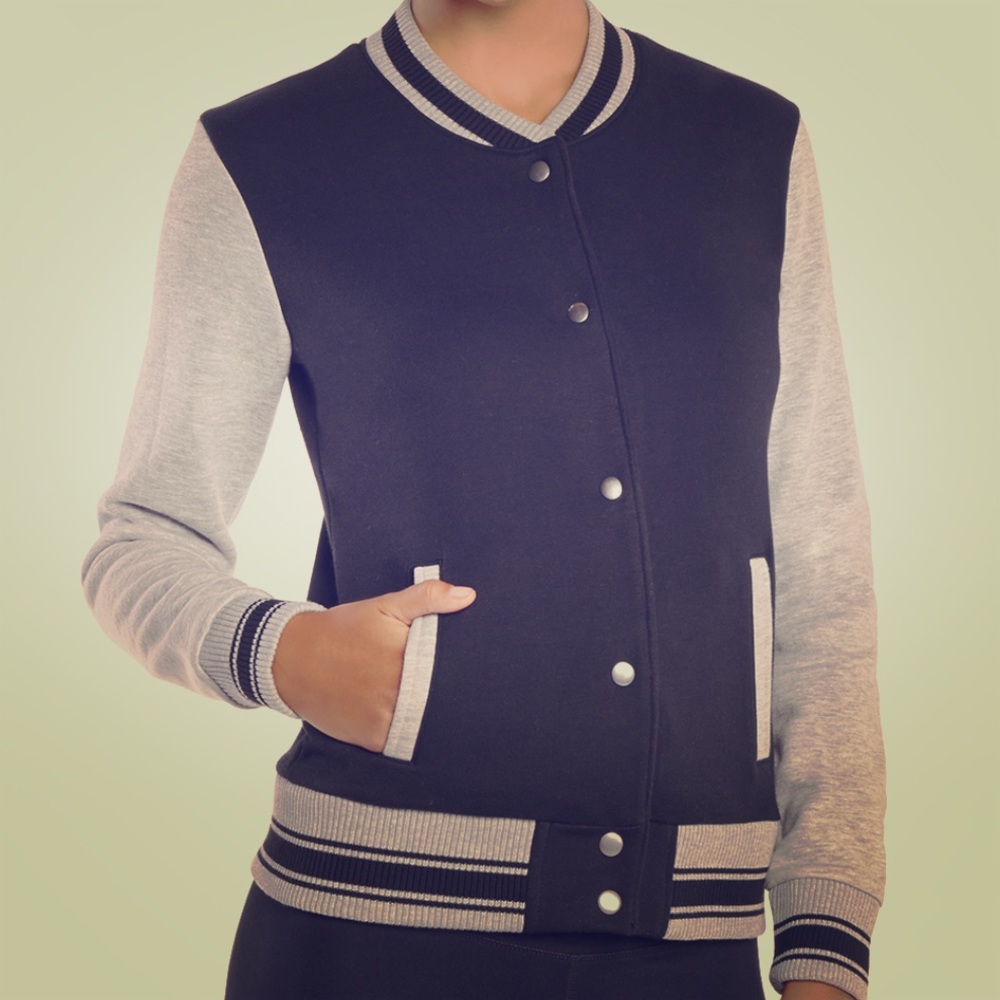 Fabletics gray and black sweater jacket